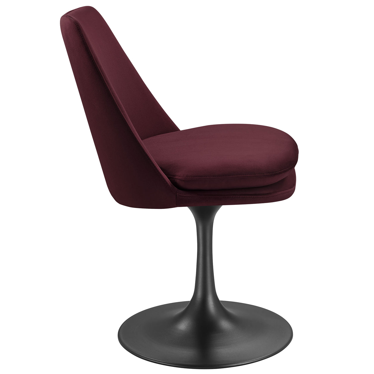 Ensemble Swivel Velvet Side Chair, Black & Wine