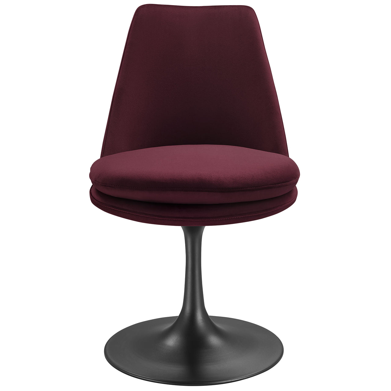 Ensemble Swivel Velvet Side Chair, Black & Wine
