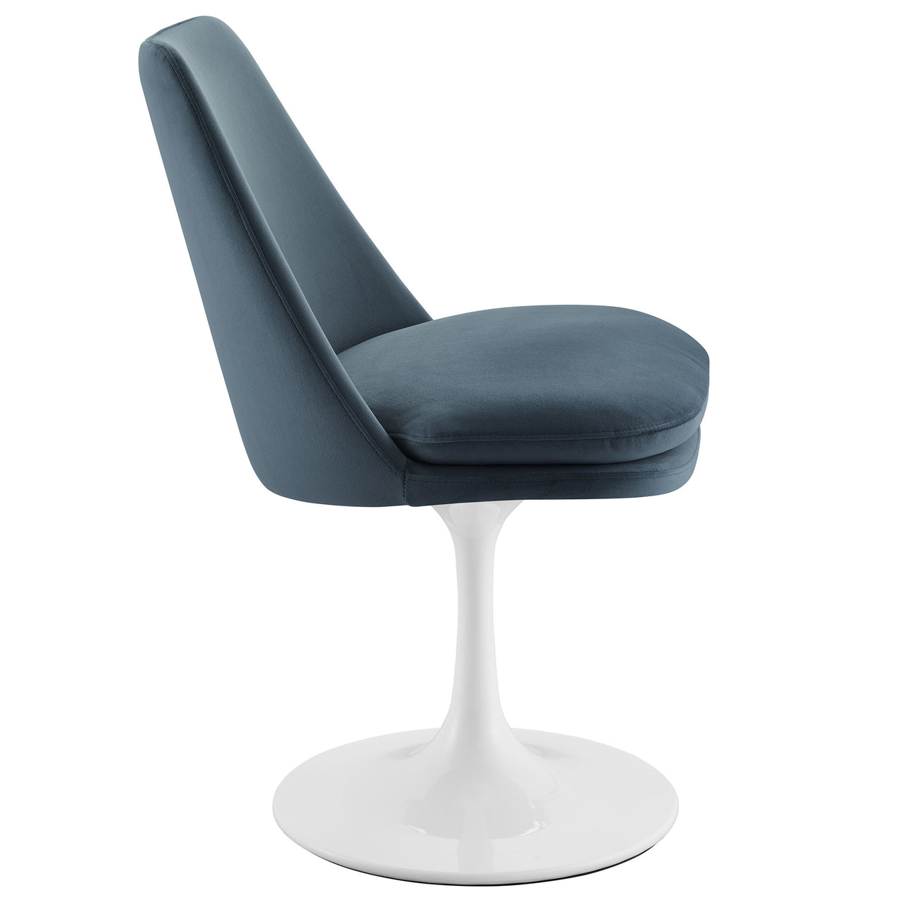 Ensemble Swivel Velvet Side Chair, White & Slate