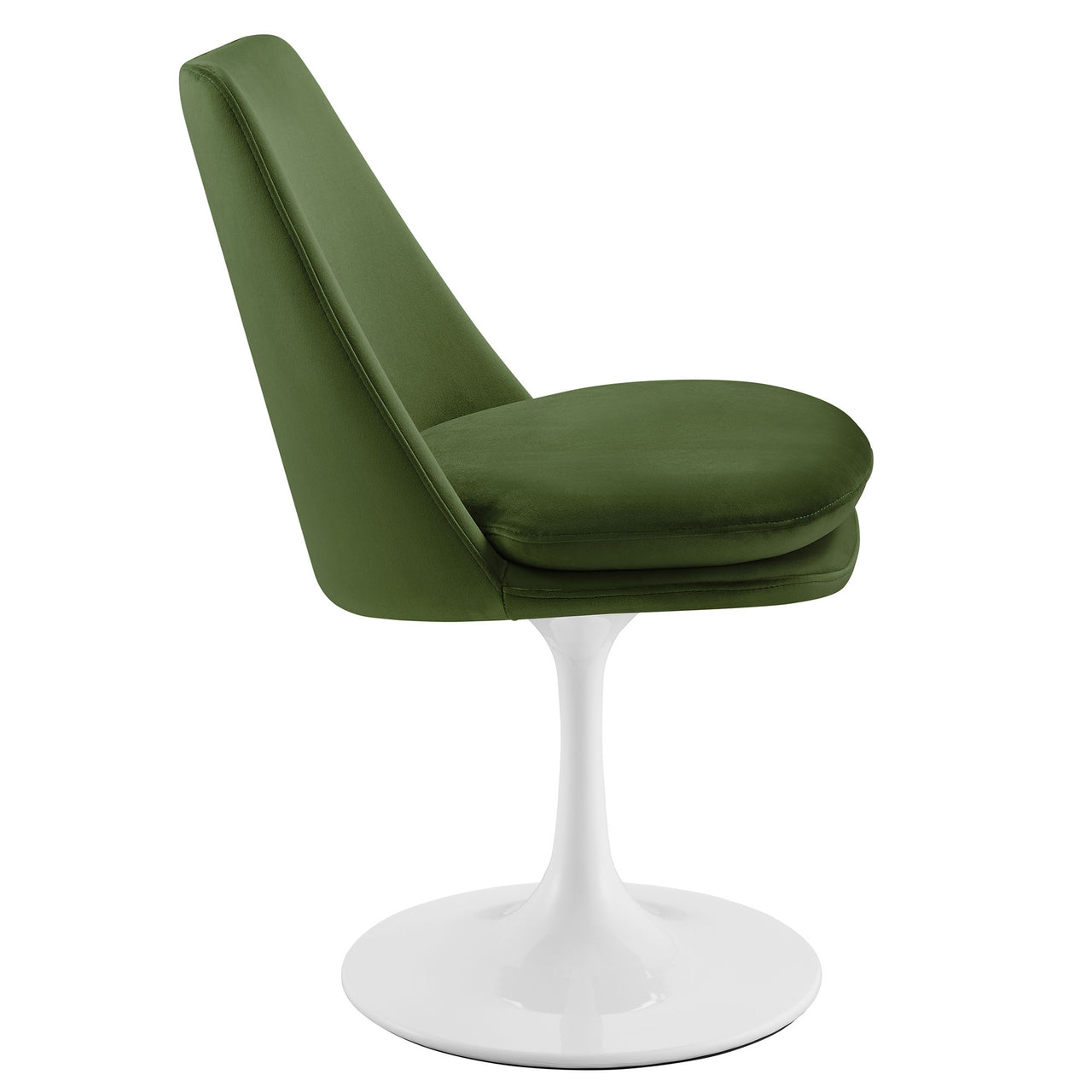 Ensemble Swivel Velvet Side Chair, White & Basil