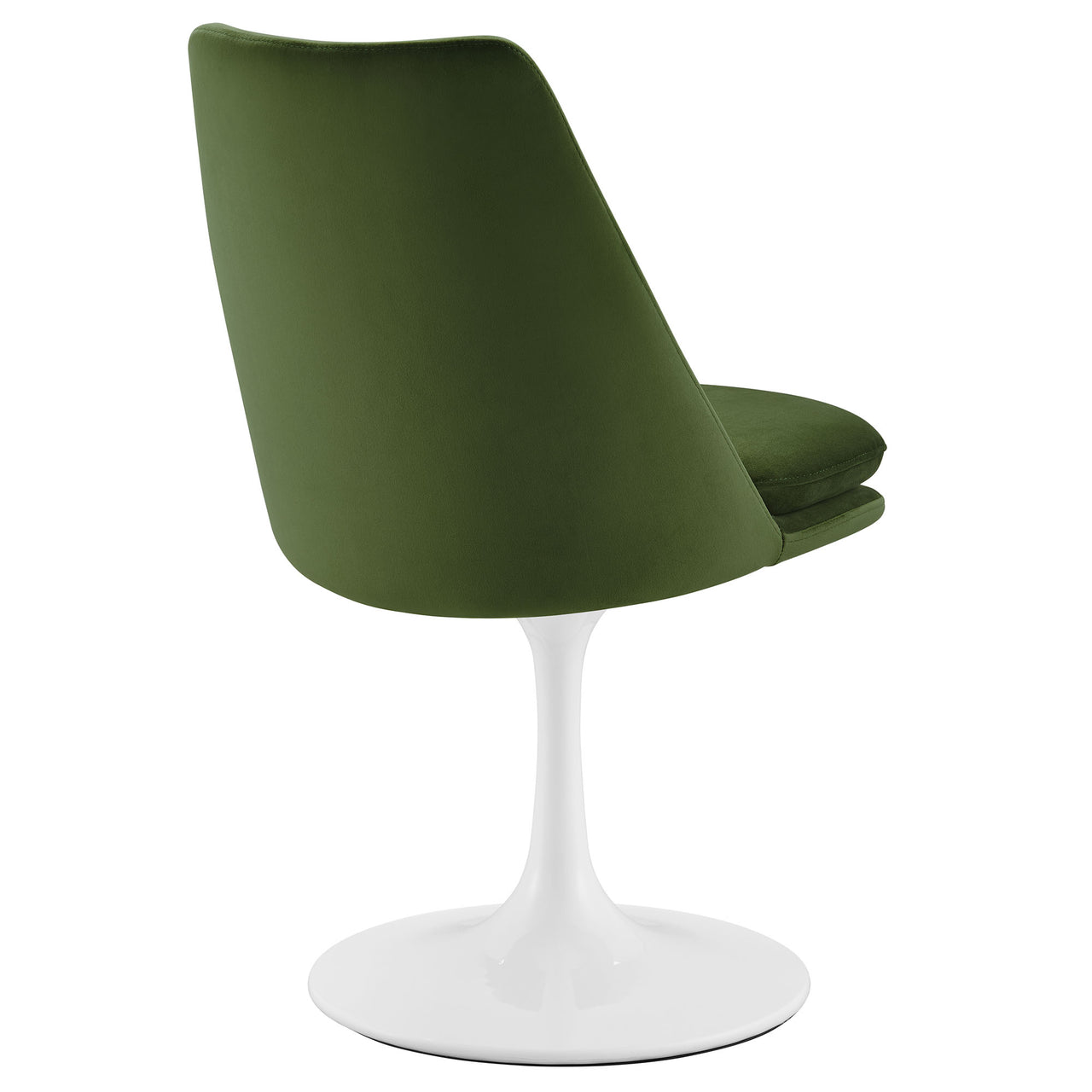 Ensemble Swivel Velvet Side Chair, White & Basil