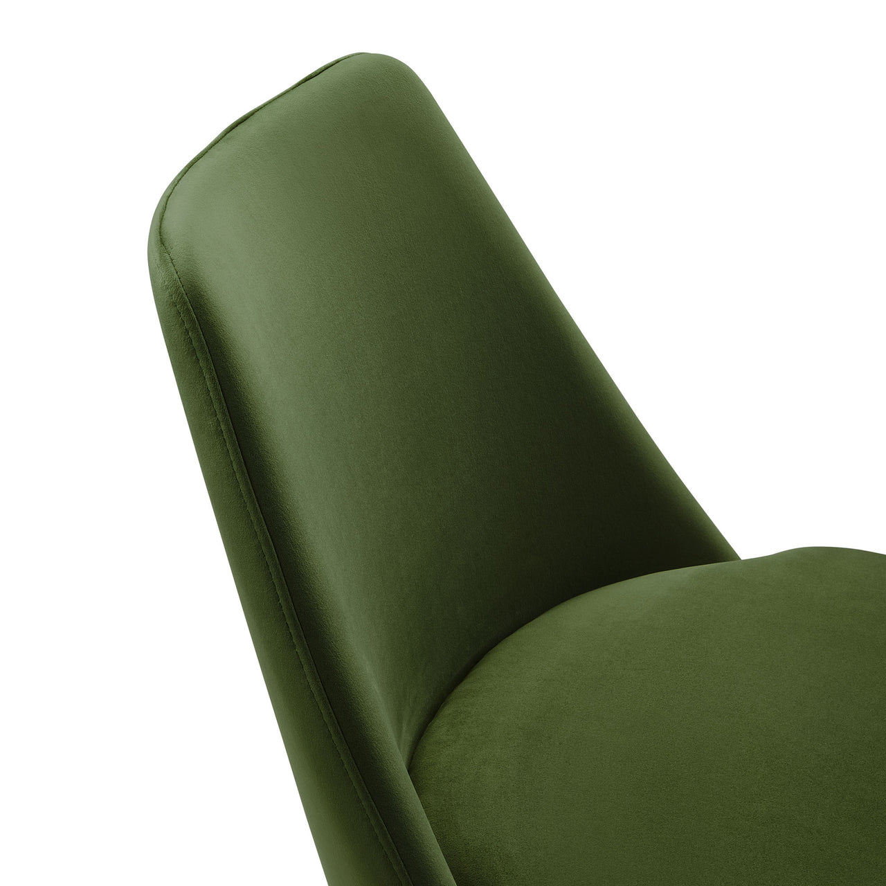 Ensemble Swivel Velvet Side Chair, White & Basil