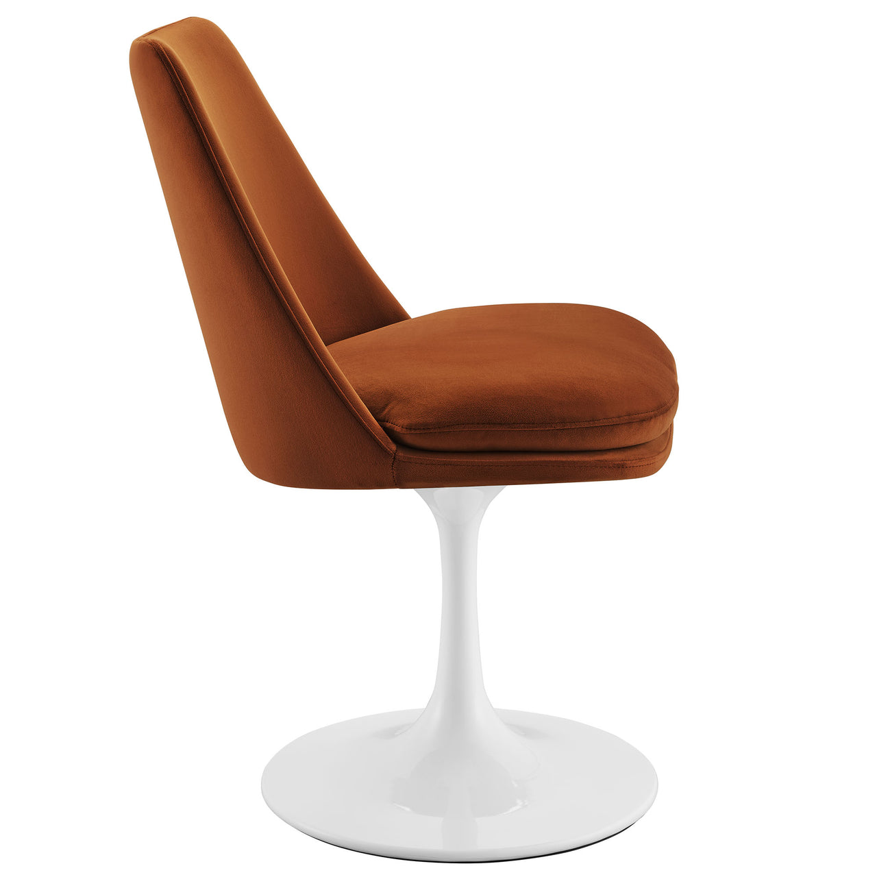 Ensemble Swivel Velvet Side Chair, White & Terracotta