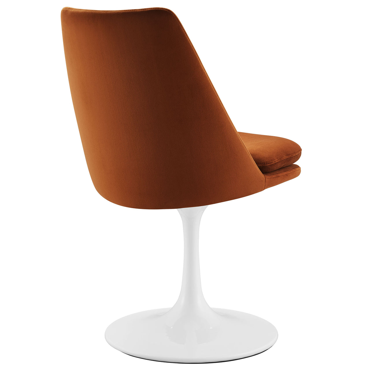 Ensemble Swivel Velvet Side Chair, White & Terracotta