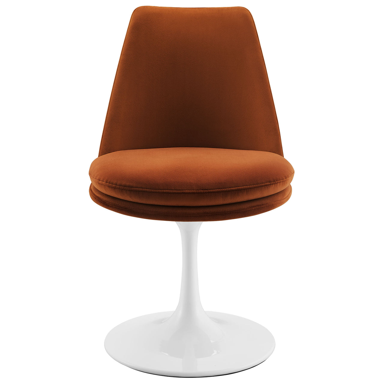 Ensemble Swivel Velvet Side Chair, White & Terracotta