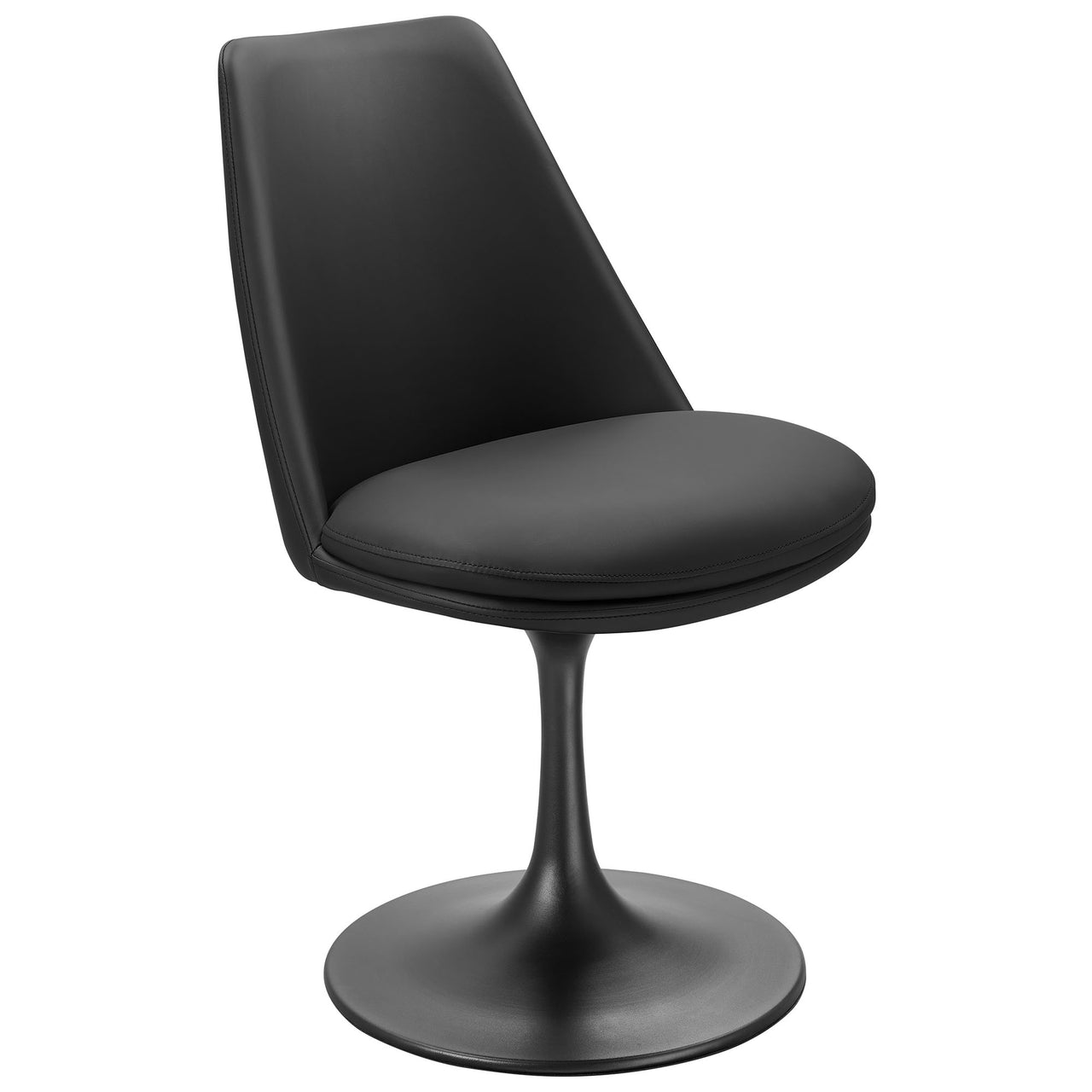 Ensemble Swivel Eco-Leather Side Chair, Black