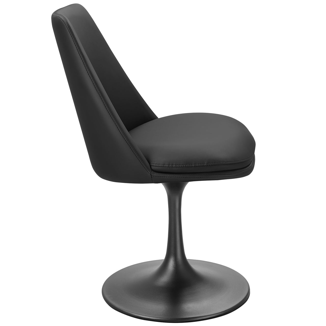 Ensemble Swivel Eco-Leather Side Chair, Black