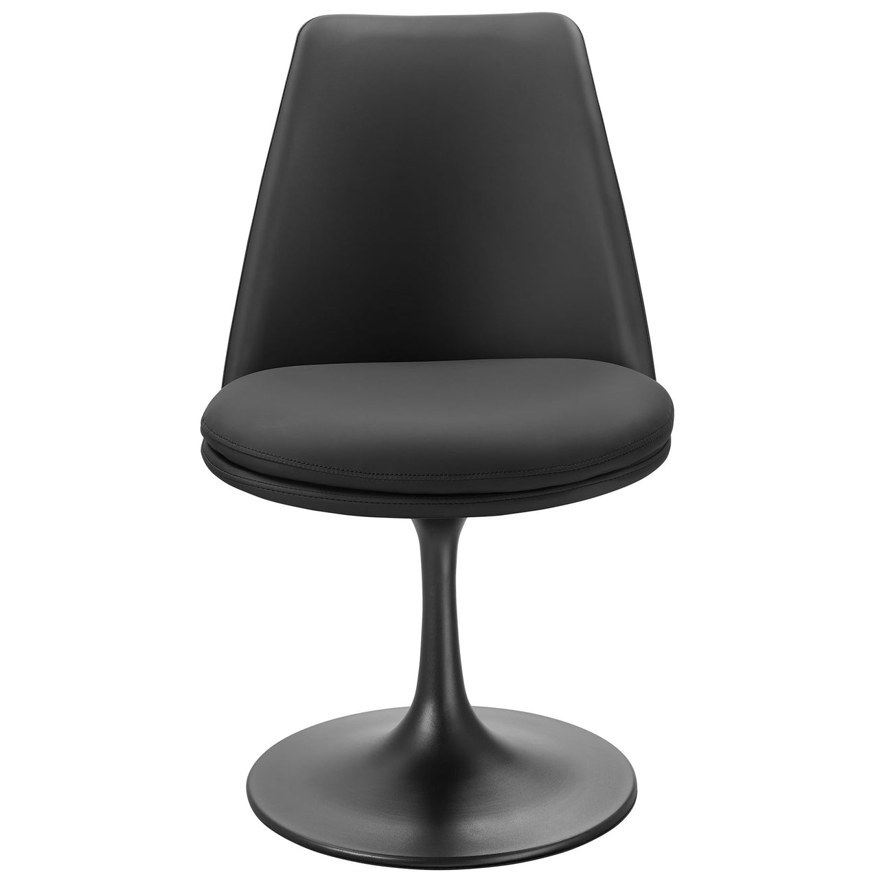 Ensemble Swivel Eco-Leather Side Chair, Black