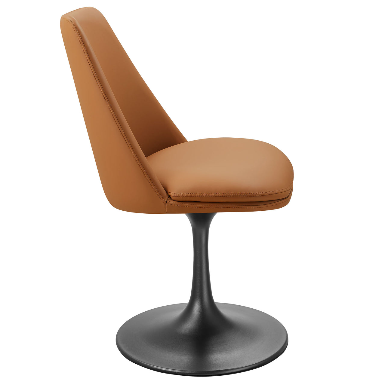 Ensemble Swivel Eco-Leather Side Chair, Black & Tan
