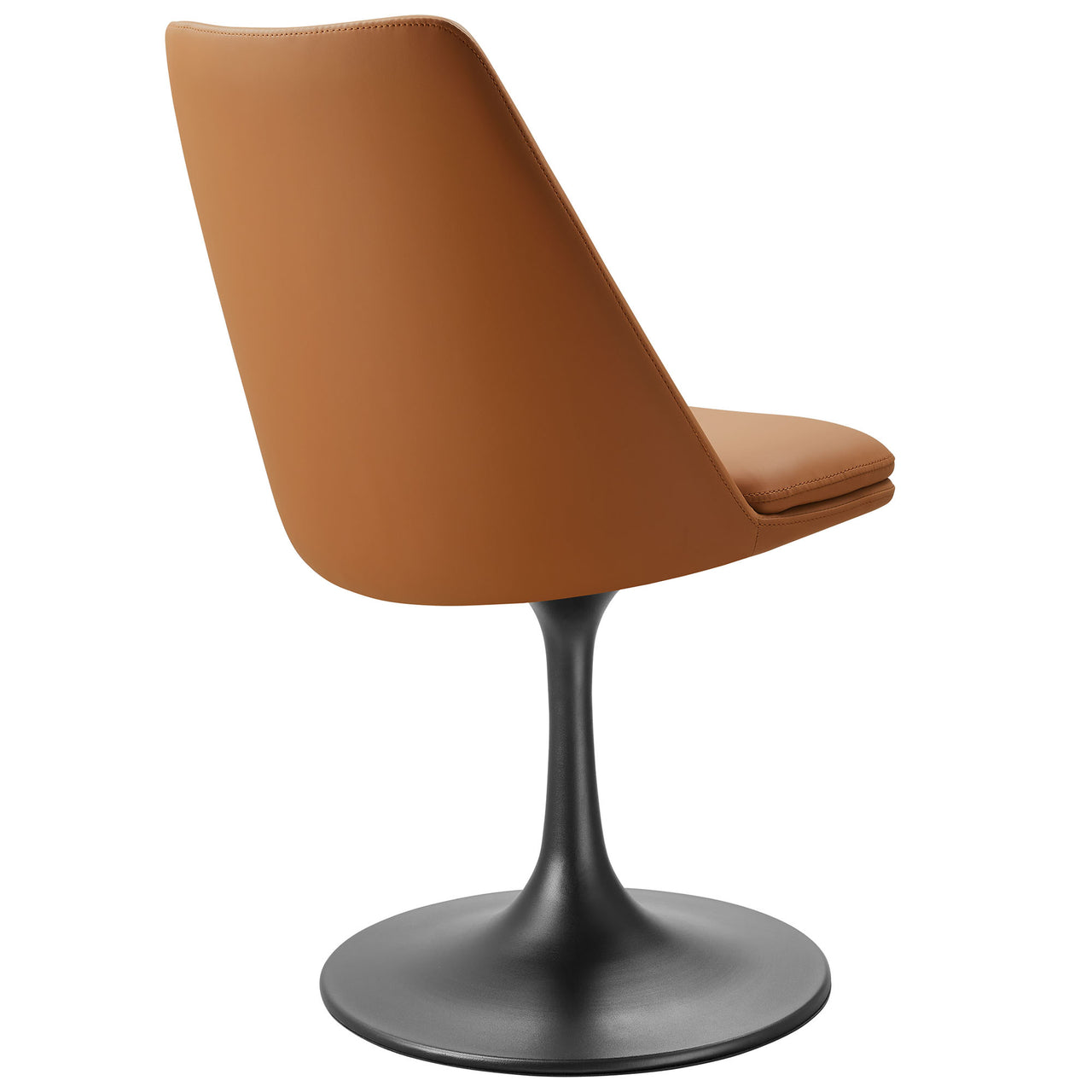 Ensemble Swivel Eco-Leather Side Chair, Black & Tan