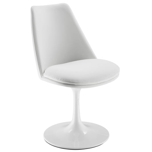 Ensemble Swivel Eco-Leather Side Chair, White