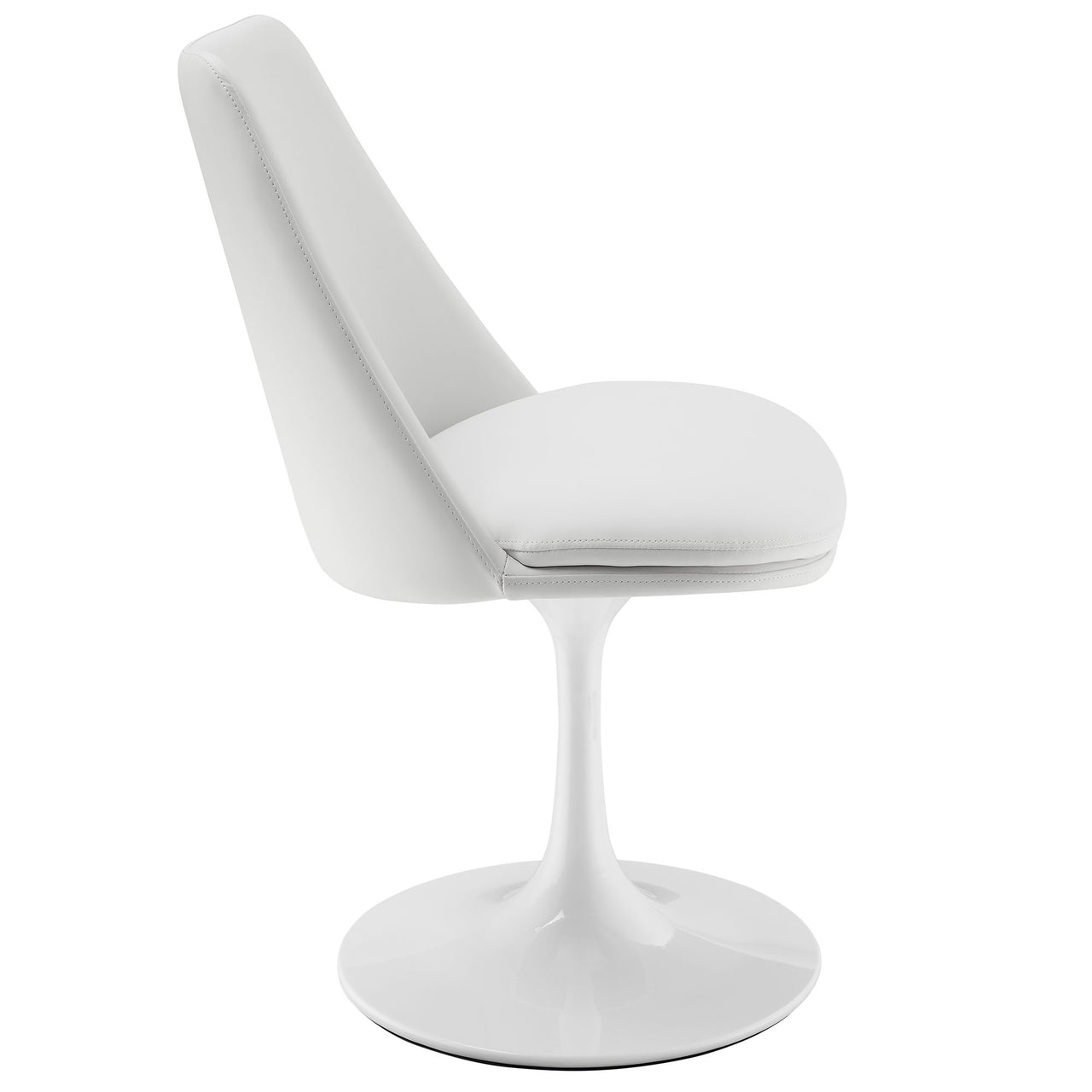 Ensemble Swivel Eco-Leather Side Chair, White