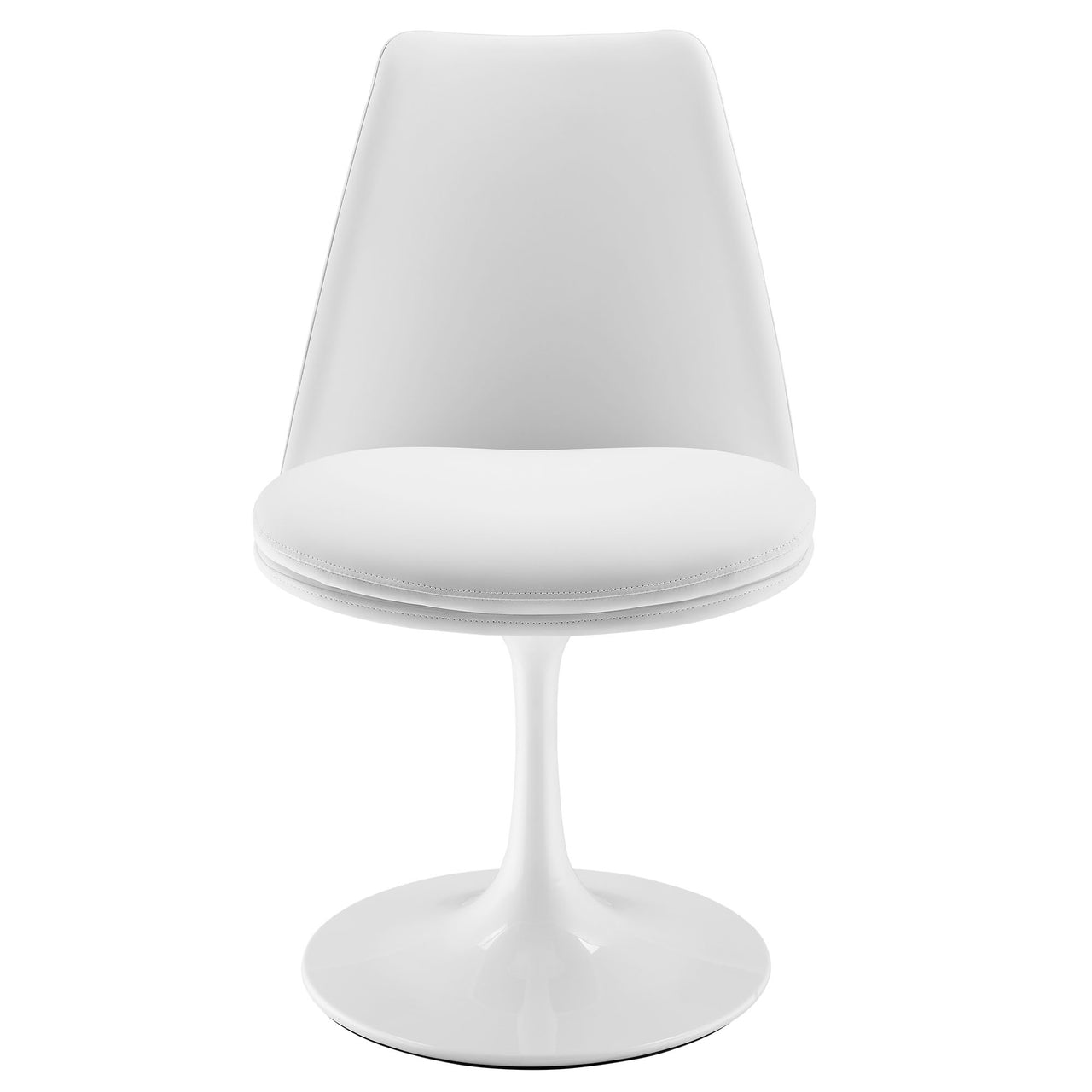 Ensemble Swivel Eco-Leather Side Chair, White