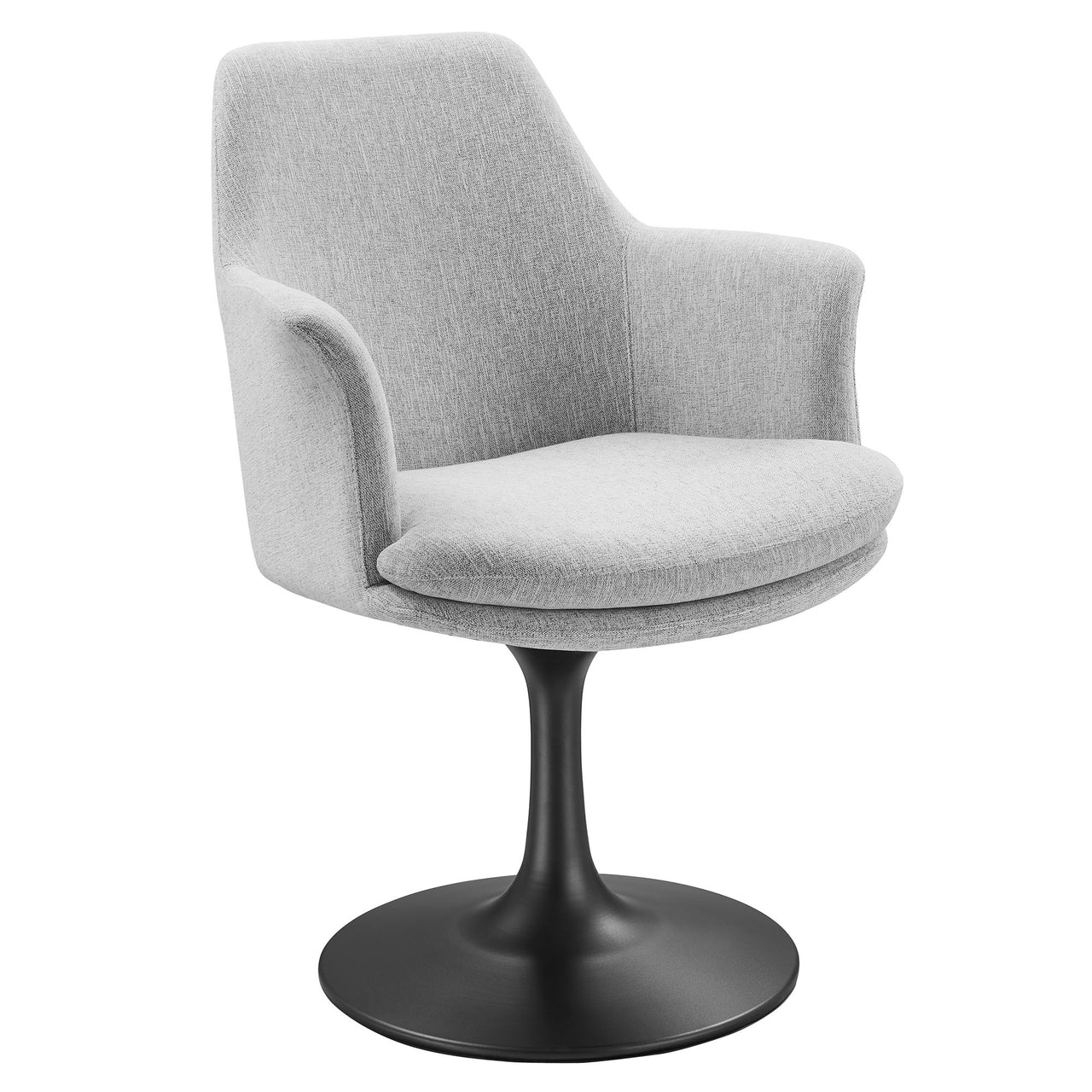 Ensemble Swivel Upholstered Armchair, Black & Light Gray
