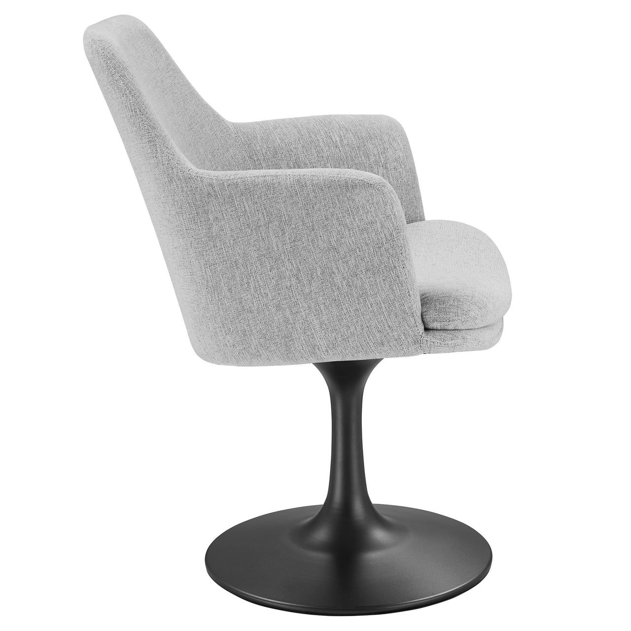 Ensemble Swivel Upholstered Armchair, Black & Light Gray