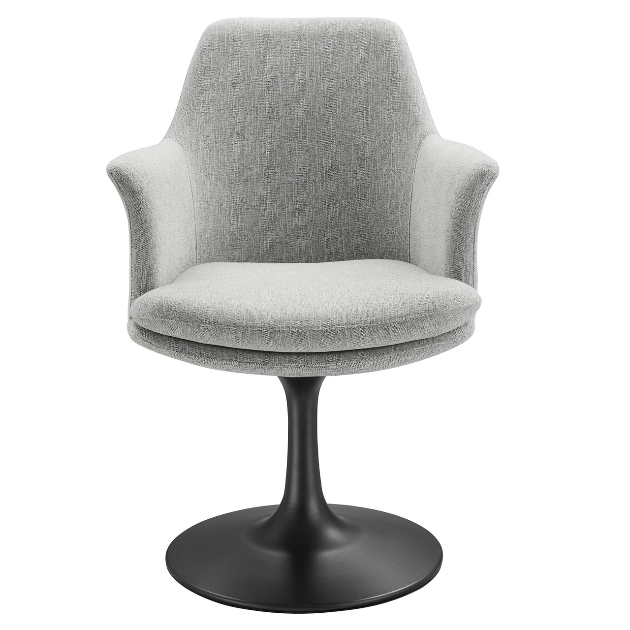 Ensemble Swivel Upholstered Armchair, Black & Light Gray