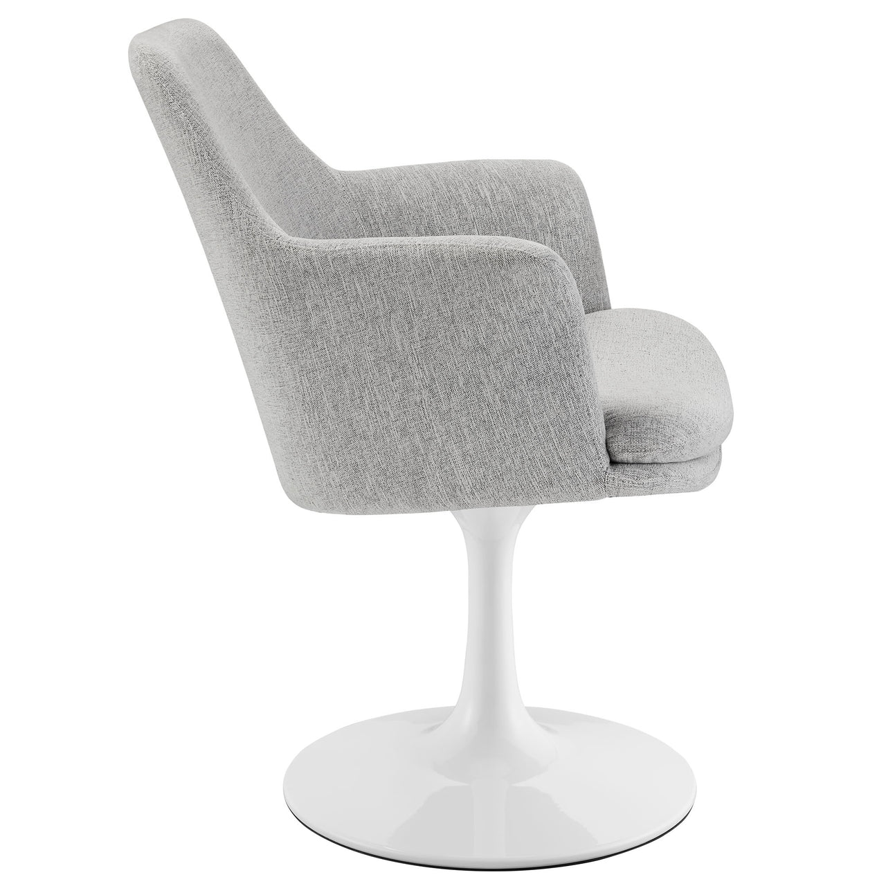 Ensemble Swivel Upholstered Armchair, White & Light Gray