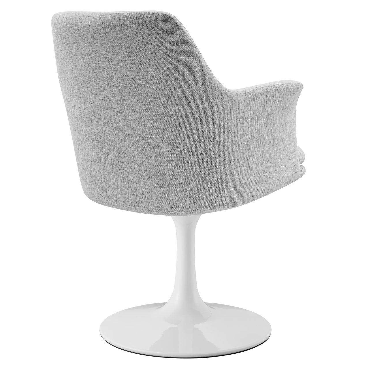 Ensemble Swivel Upholstered Armchair, White & Light Gray