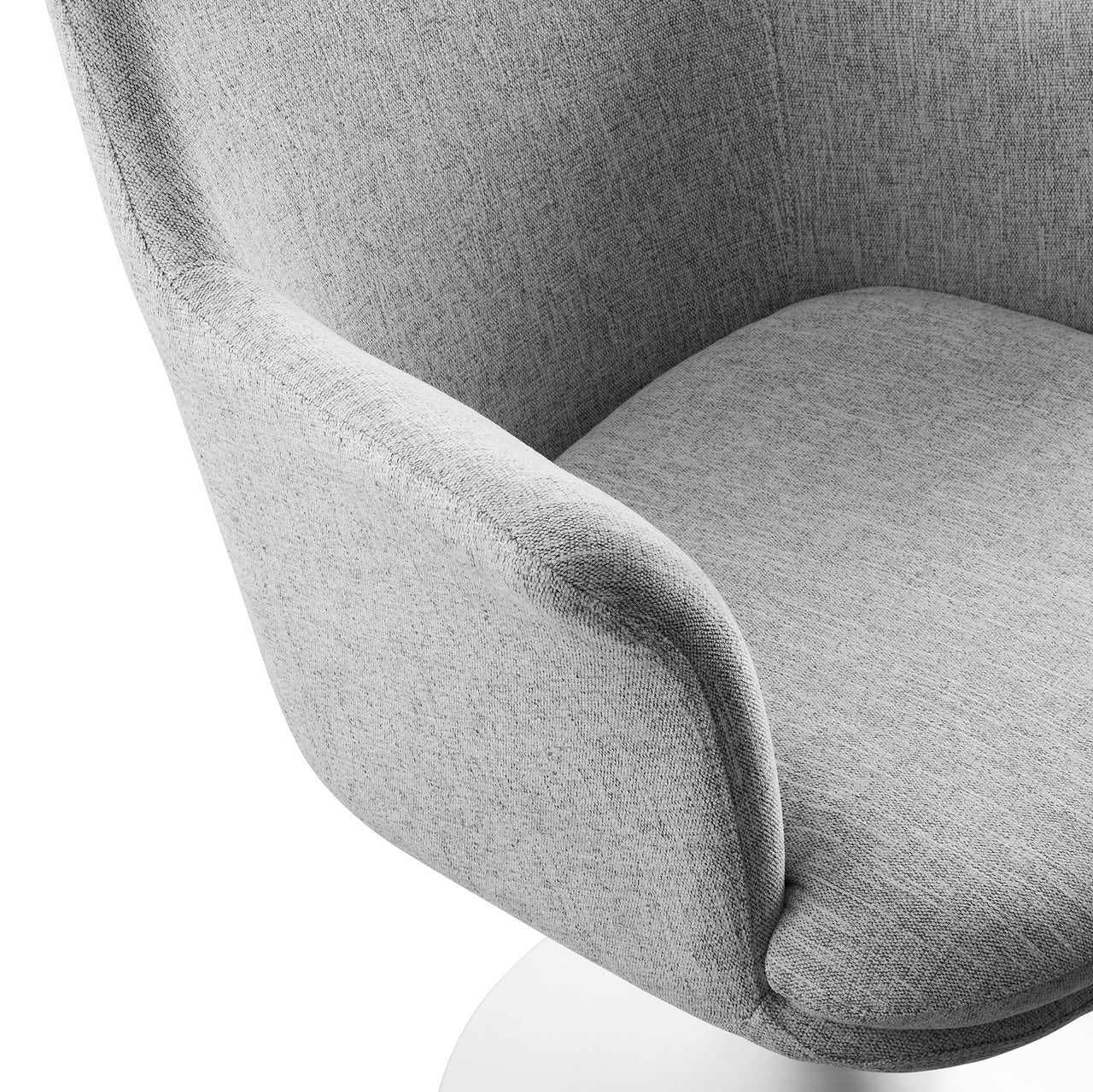 Ensemble Swivel Upholstered Armchair, White & Light Gray