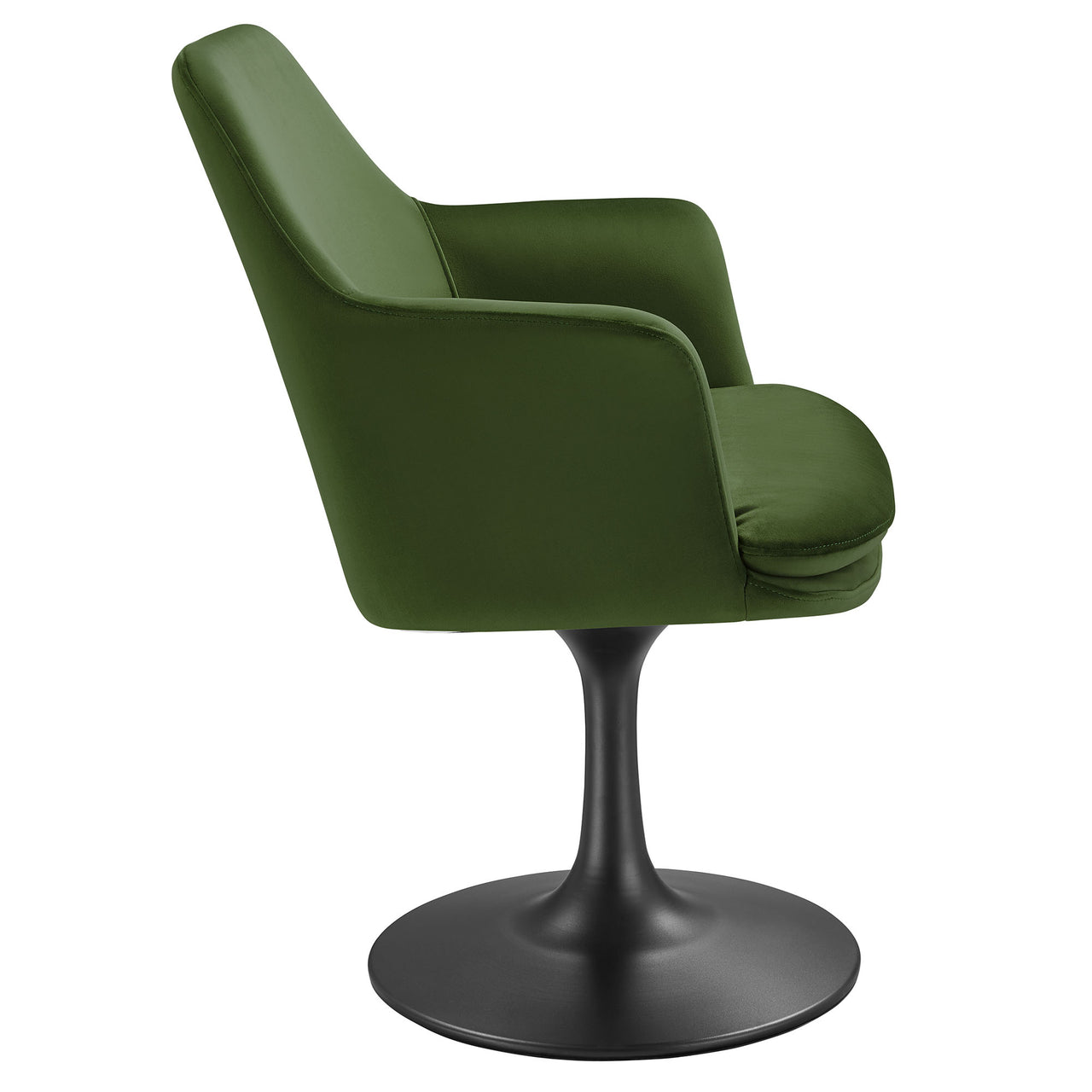 Ensemble Swivel Velvet Armchair, Black & Basil