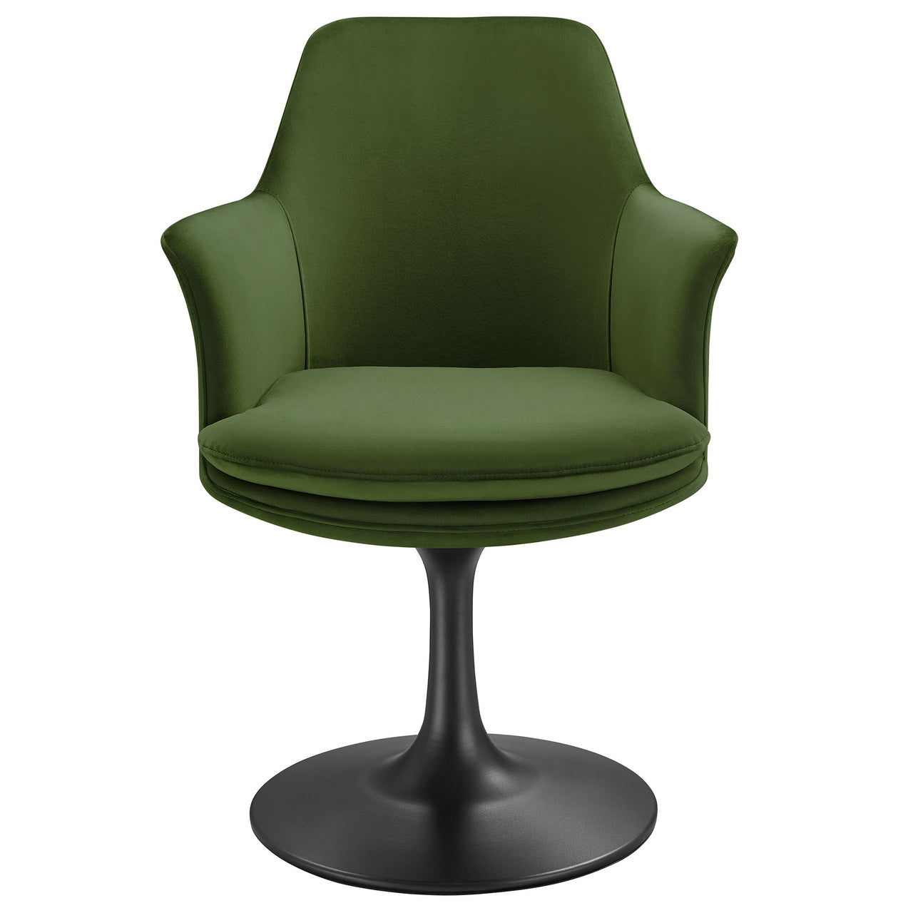 Ensemble Swivel Velvet Armchair, Black & Basil