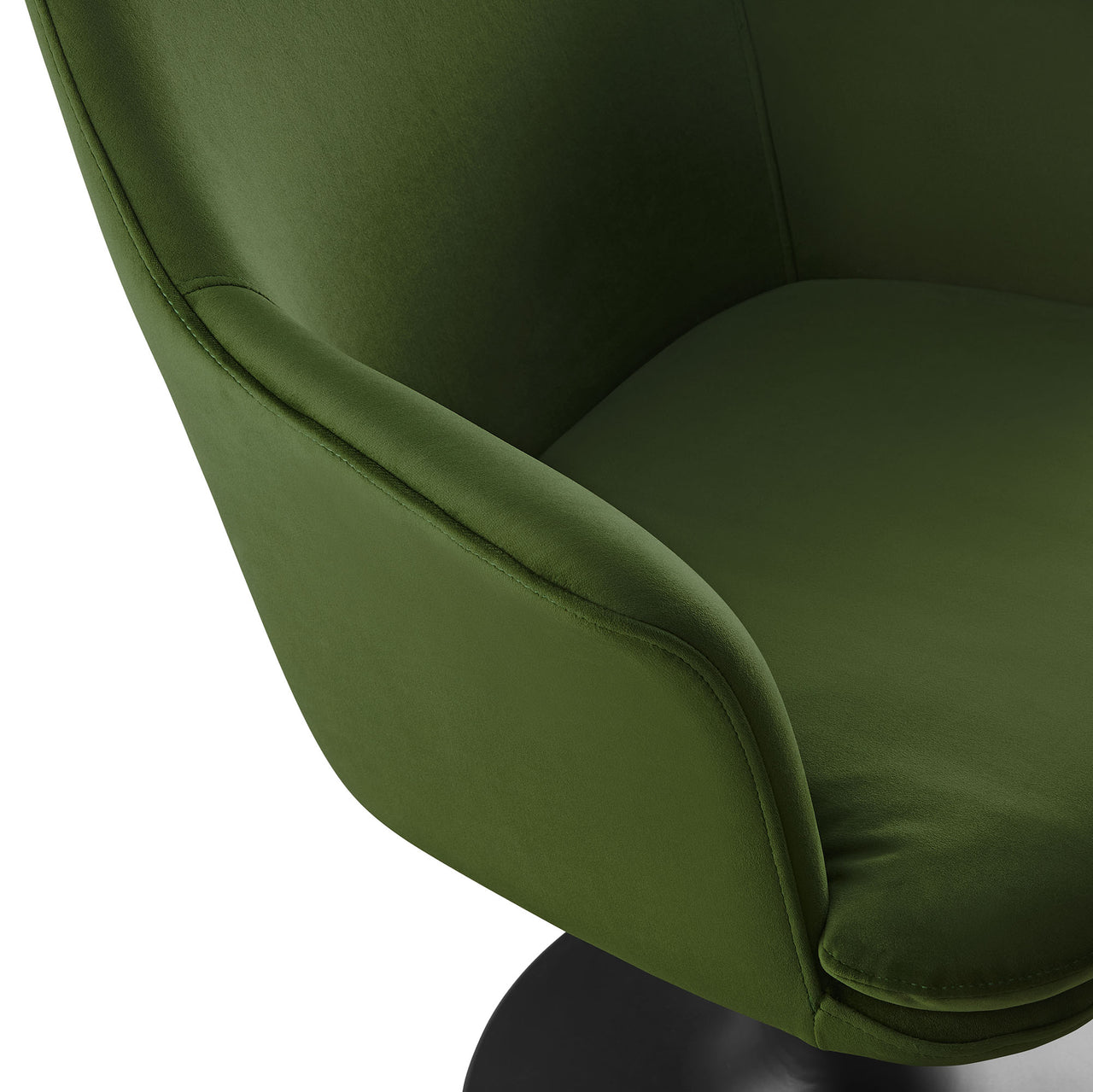 Ensemble Swivel Velvet Armchair, Black & Basil