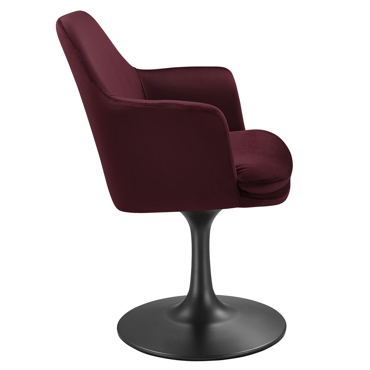 Ensemble Swivel Velvet Armchair, Black & Wine