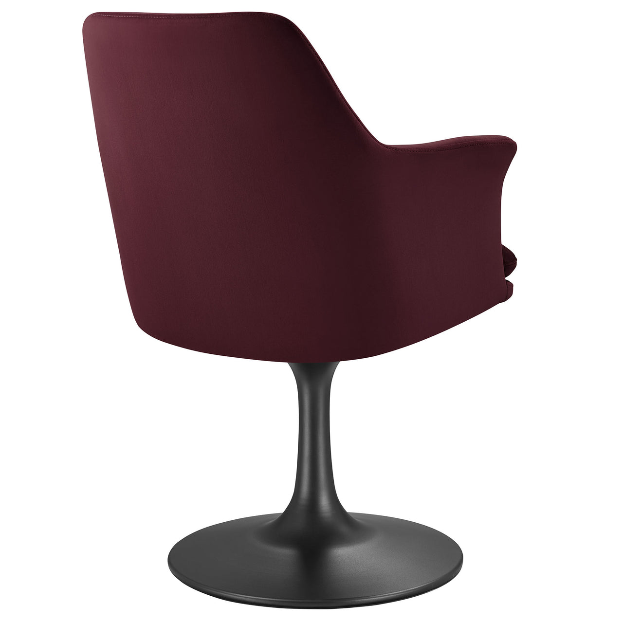 Ensemble Swivel Velvet Armchair, Black & Wine