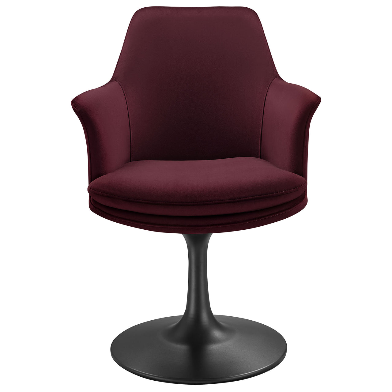 Ensemble Swivel Velvet Armchair, Black & Wine