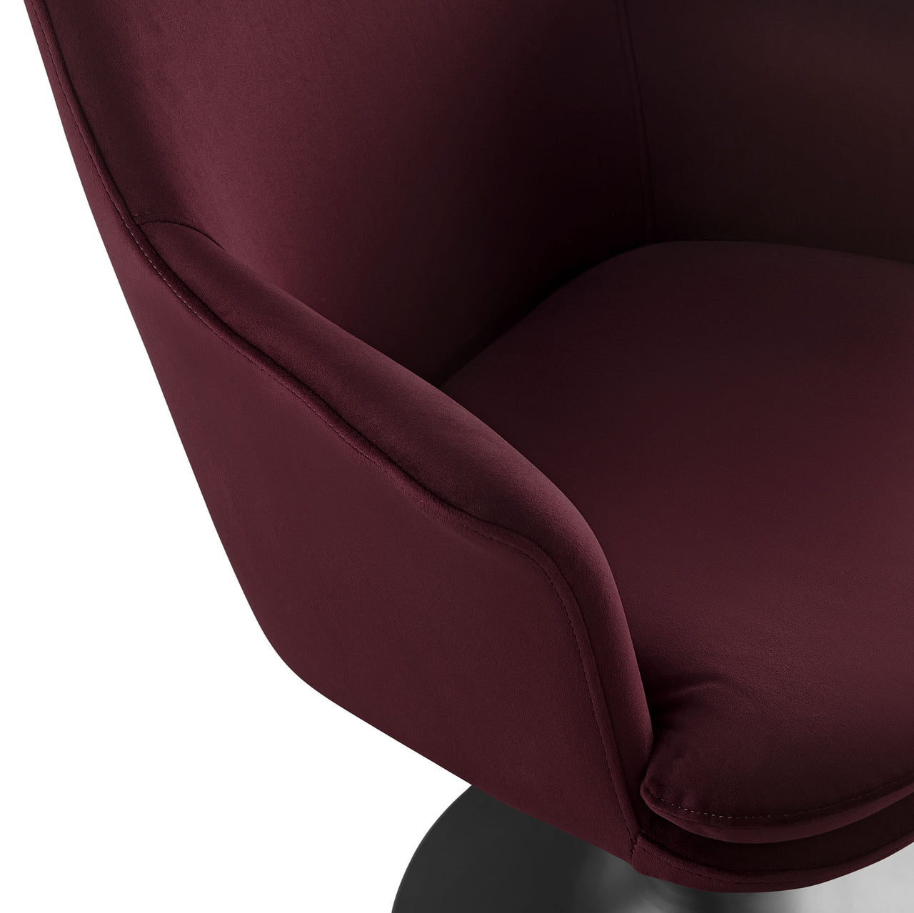 Ensemble Swivel Velvet Armchair, Black & Wine