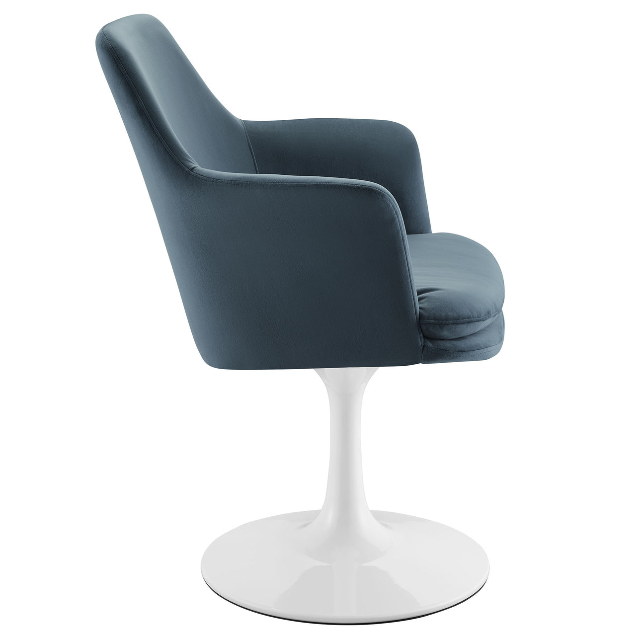 Ensemble Swivel Velvet Armchair, White & Slate