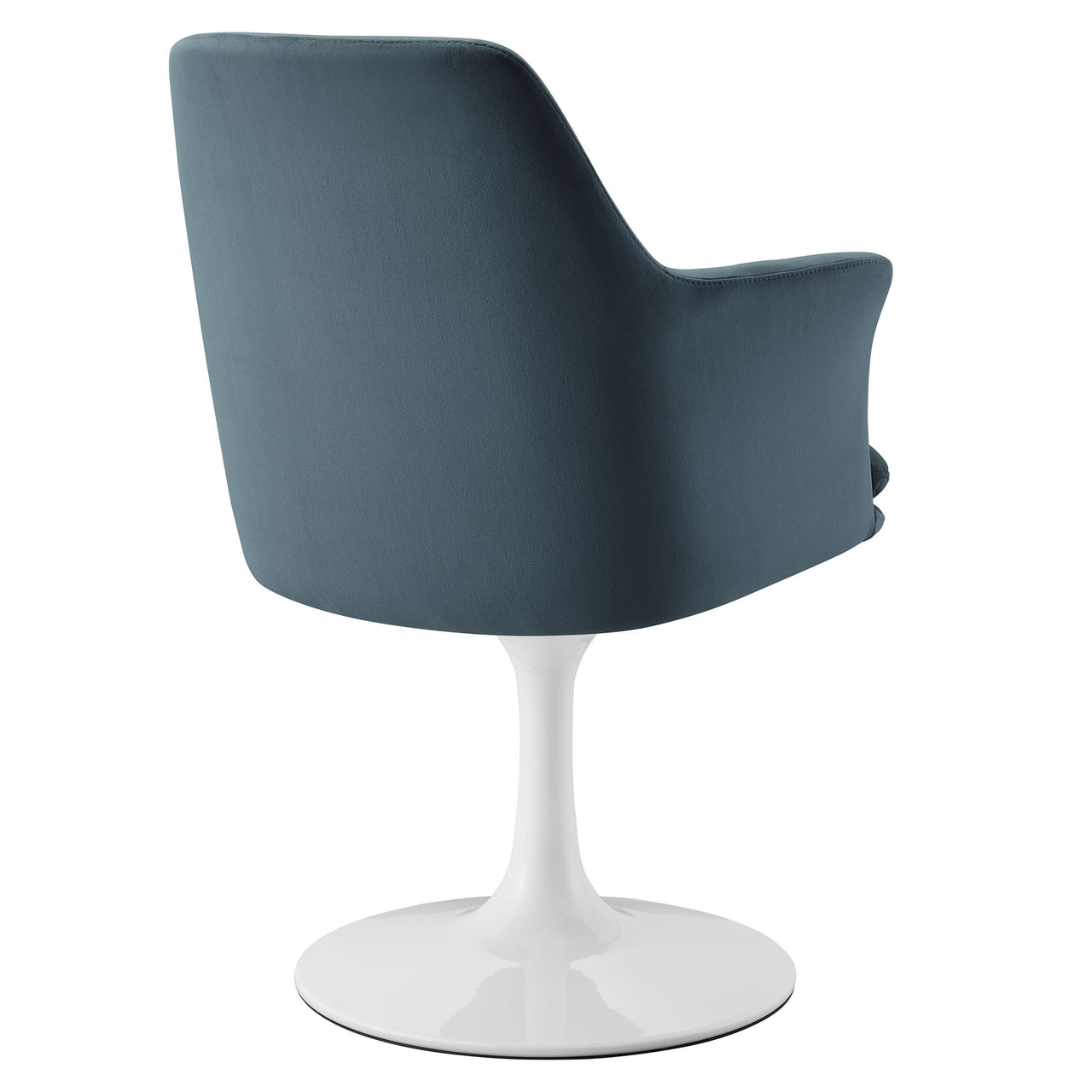 Ensemble Swivel Velvet Armchair, White & Slate