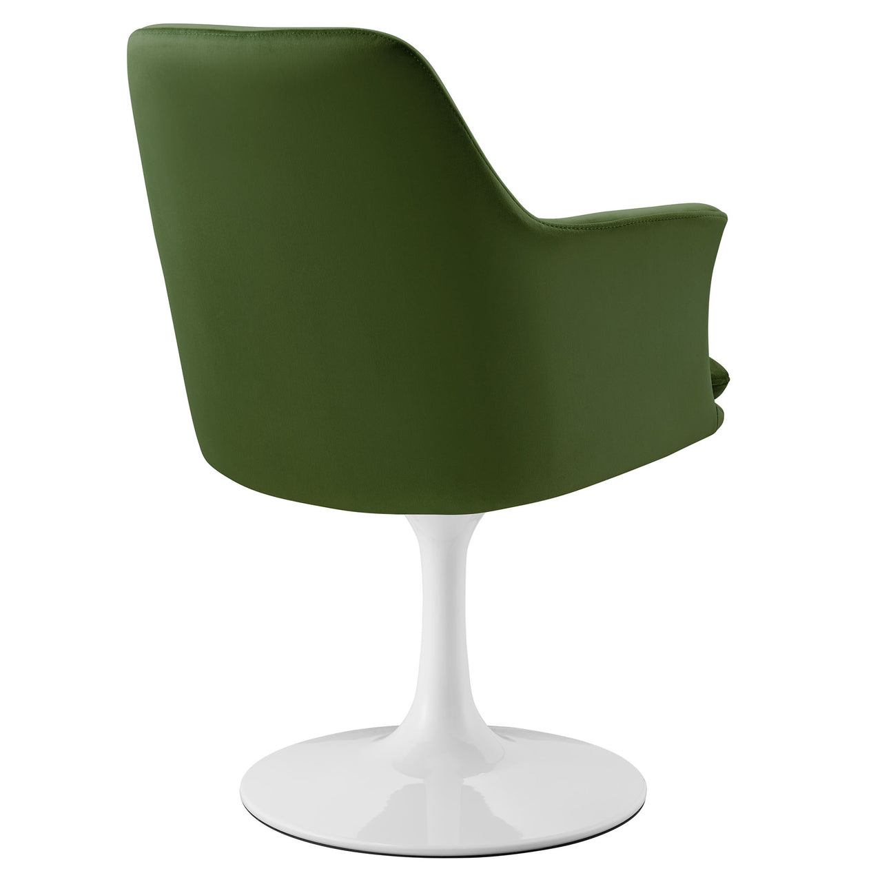 Ensemble Swivel Velvet Armchair, White & Basil