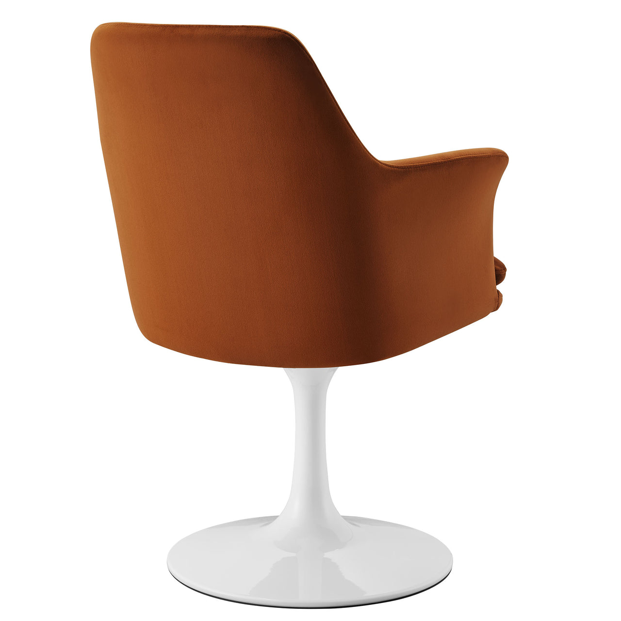 Ensemble Swivel Velvet Armchair, White & Terracotta
