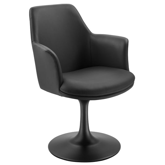 Ensemble Swivel Eco-Leather Armchair, Black