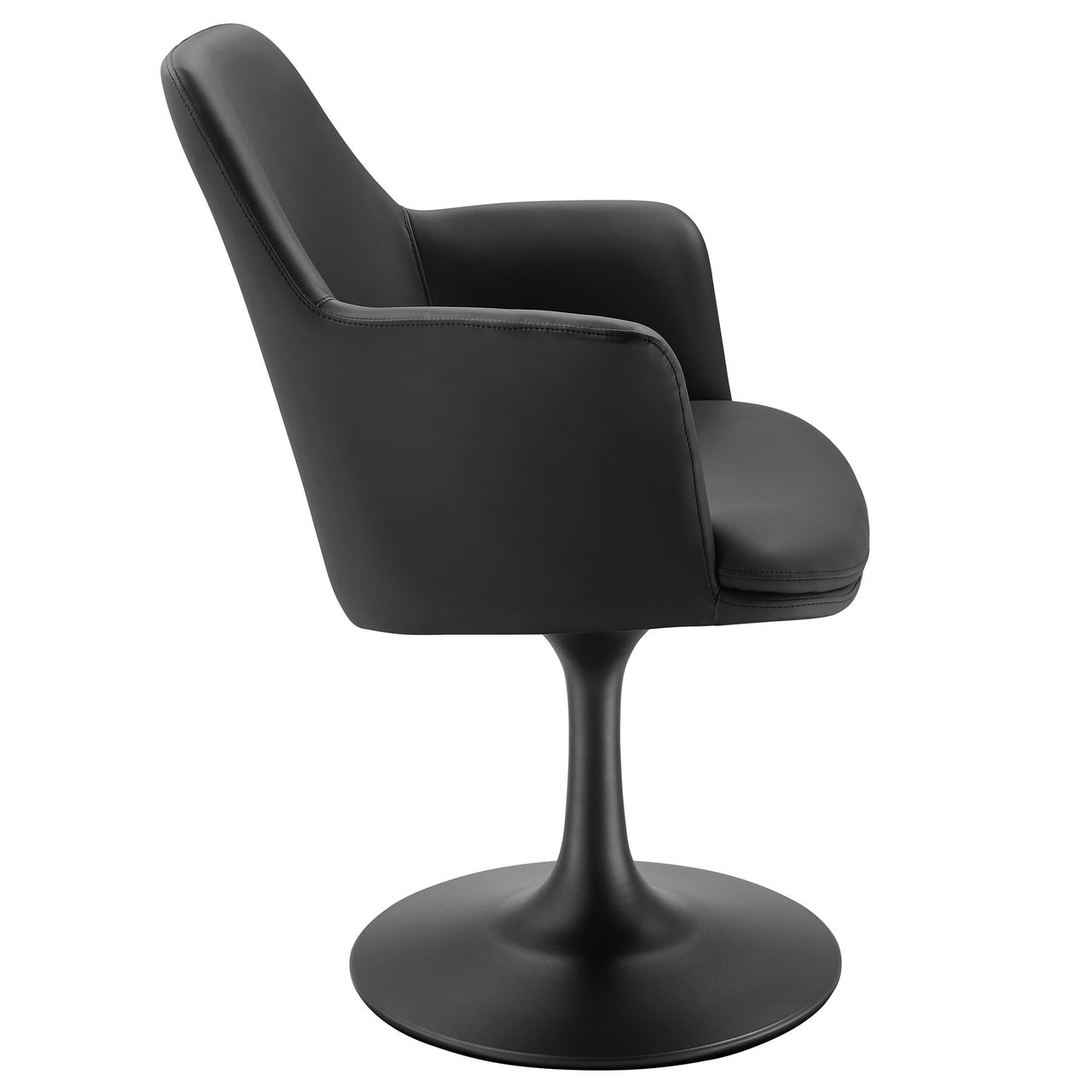 Ensemble Swivel Eco-Leather Armchair, Black