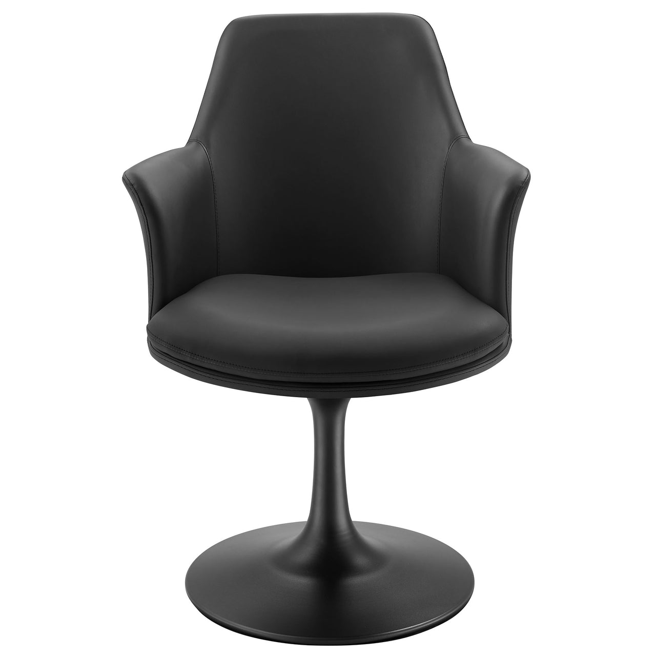 Ensemble Swivel Eco-Leather Armchair, Black