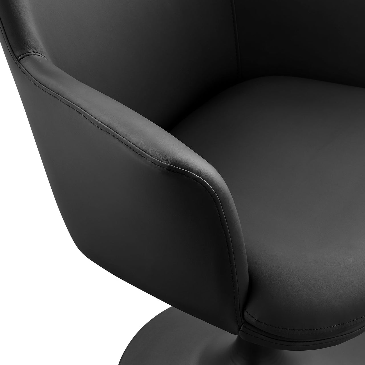 Ensemble Swivel Eco-Leather Armchair, Black