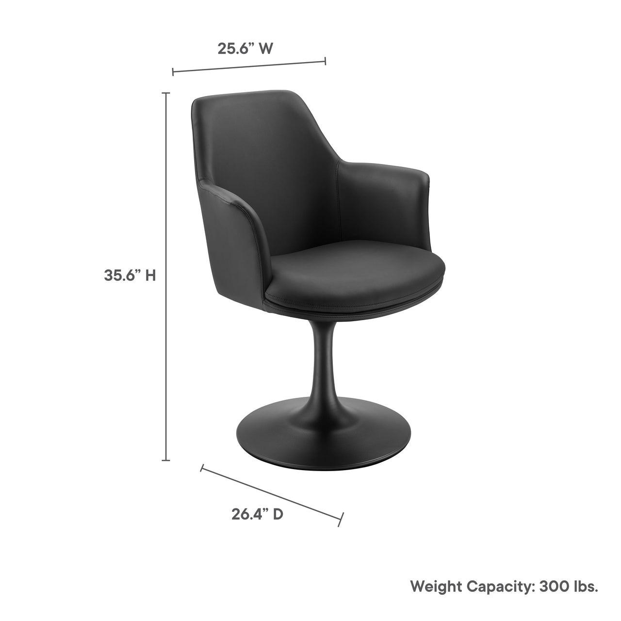 Ensemble Swivel Eco-Leather Armchair, Black