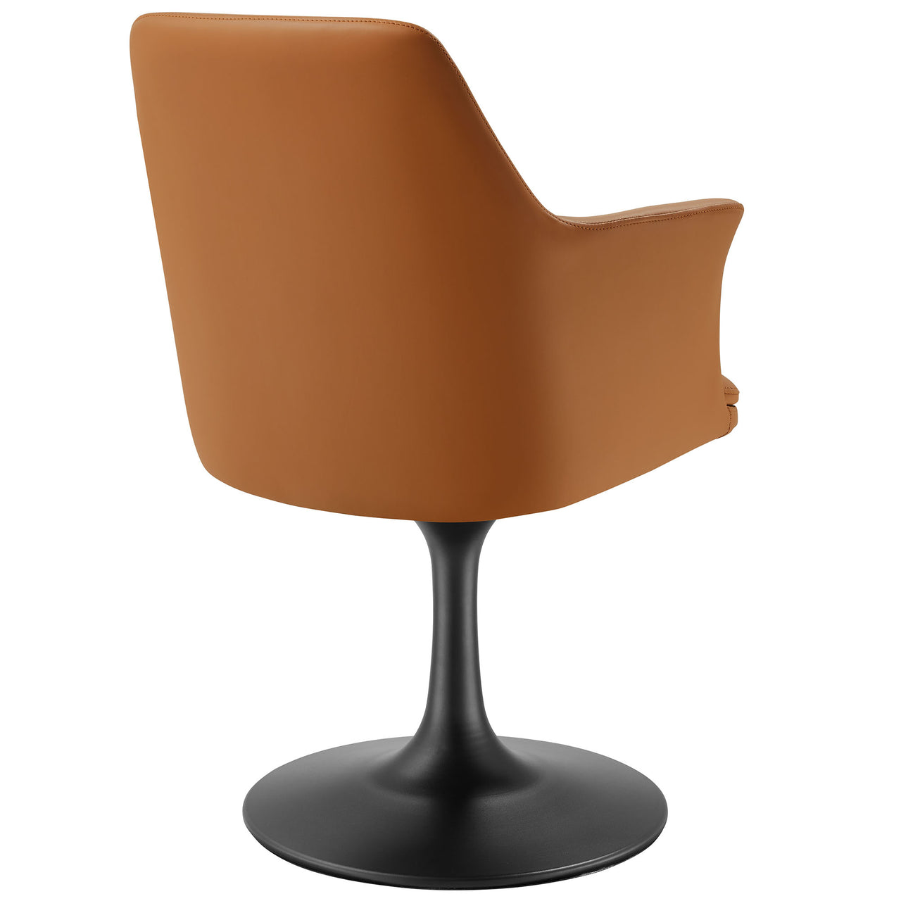 Ensemble Swivel Eco-Leather Armchair, Black & Tan