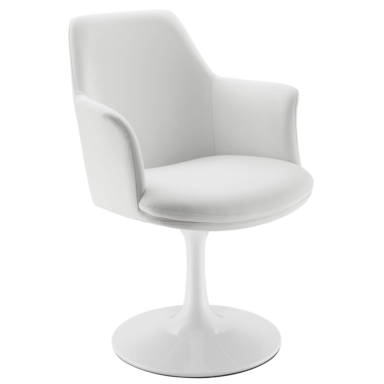 Ensemble Swivel Eco-Leather Armchair, White