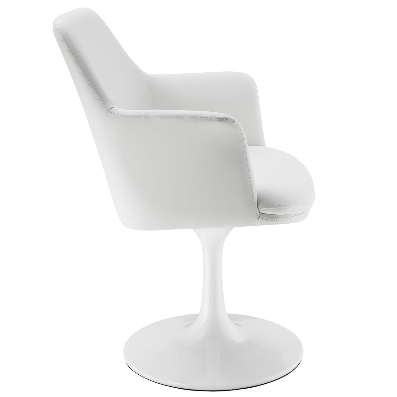Ensemble Swivel Eco-Leather Armchair, White