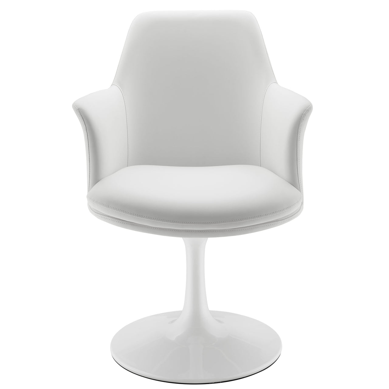 Ensemble Swivel Eco-Leather Armchair, White