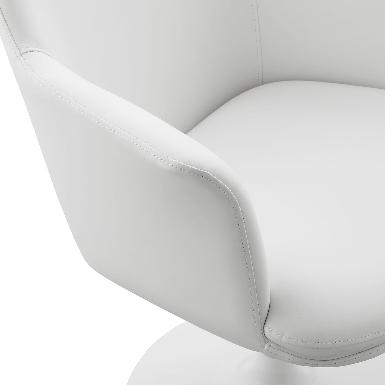 Ensemble Swivel Eco-Leather Armchair, White
