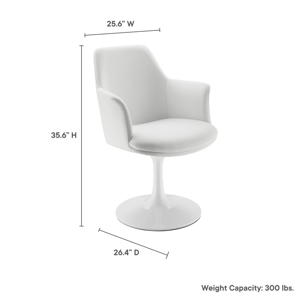 Ensemble Swivel Eco-Leather Armchair, White