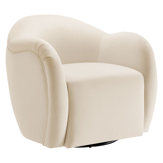 Roux Swivel Lounge Chair, Chalk
