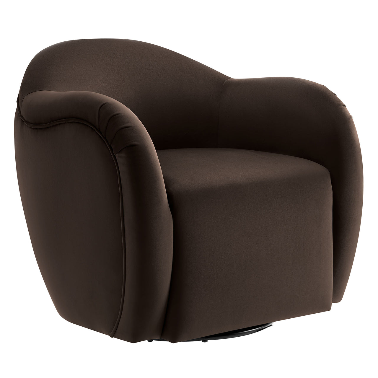 Roux Swivel Lounge Chair, Chocolate Brown