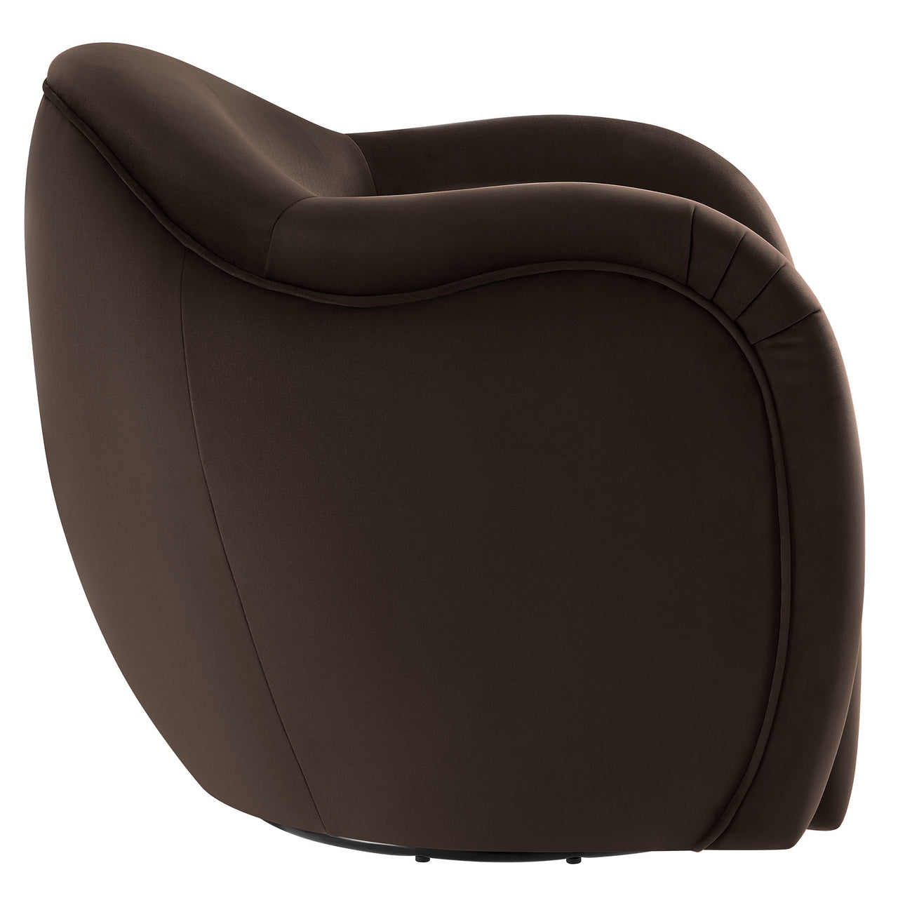 Roux Swivel Lounge Chair, Chocolate Brown