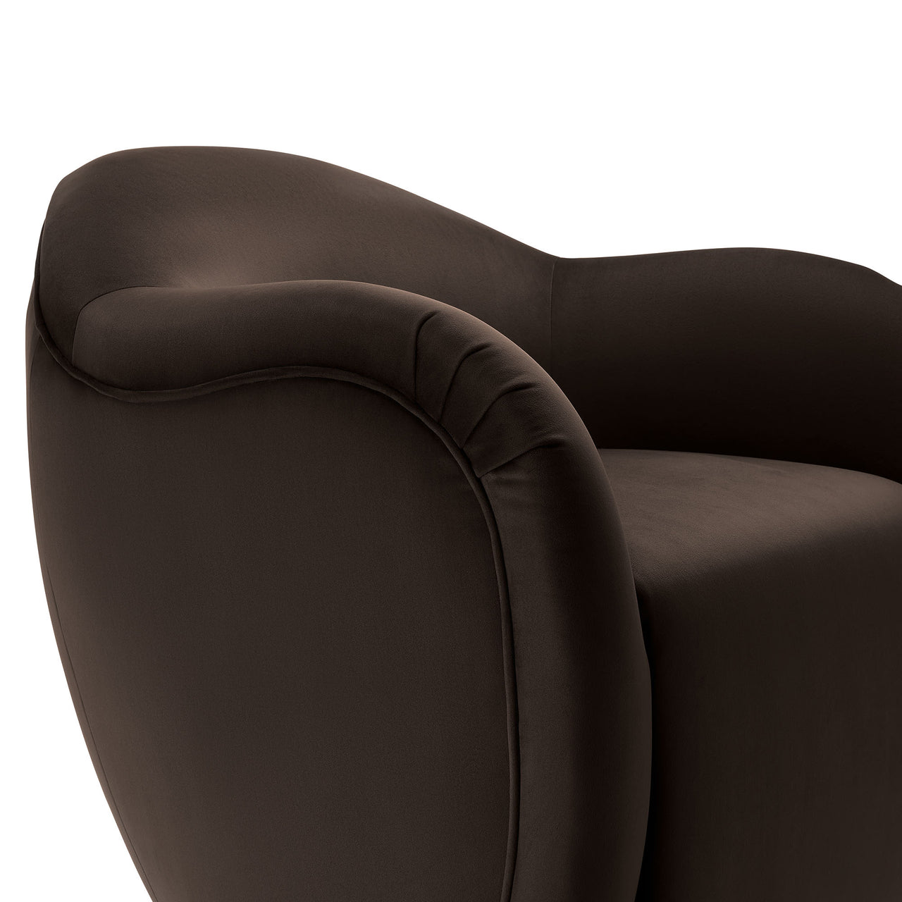 Roux Swivel Lounge Chair, Chocolate Brown