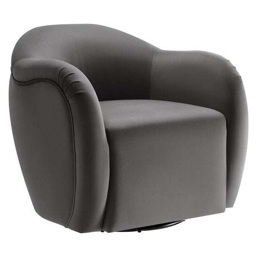 Roux Swivel Lounge Chair, Charcoal